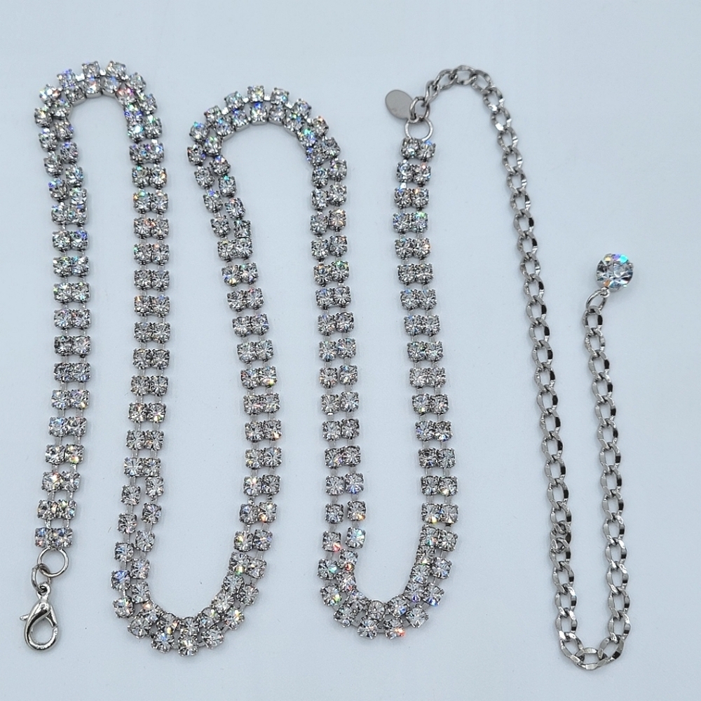 Vintage Crystal Belt Accessory Stamped Korea #2534